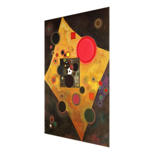 Glasbild - Kunstdruck Wassily Kandinsky - Akzent in rosa - Expressionismus Hoch 3:4