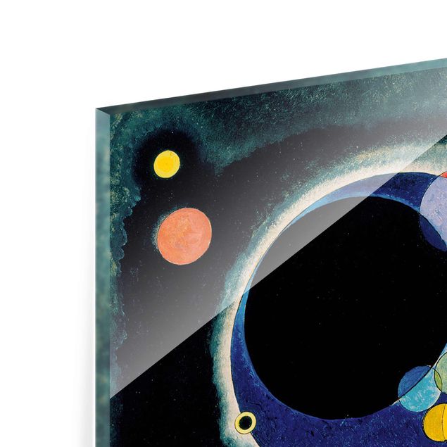 Glasbild - Kunstdruck Wassily Kandinsky - Skizze für 'Einige Kreise' - Expressionismus Quadrat 1:1