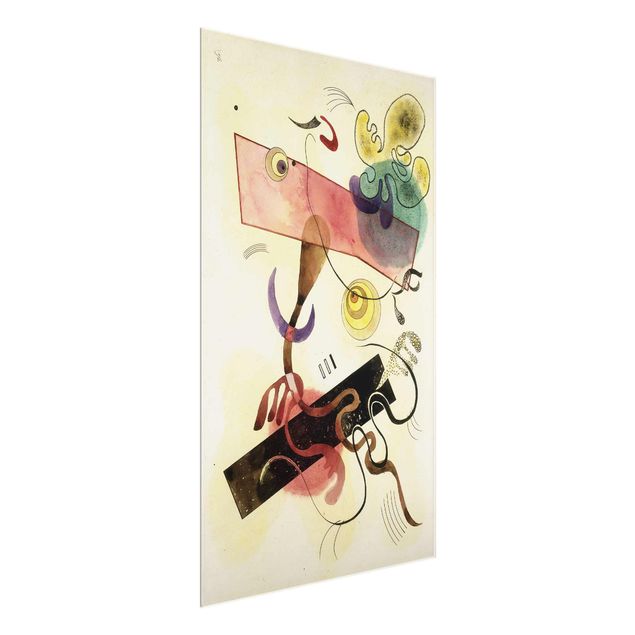 Glasbild - Kunstdruck Wassily Kandinsky - Taches: Verte et Rose (Flecken: Grün und Rosa) - Expressionismus Hoch 2:3