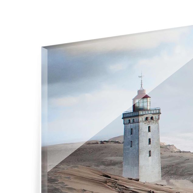 Glasbild - Leuchtturm in Dänemark - Quadrat 1:1
