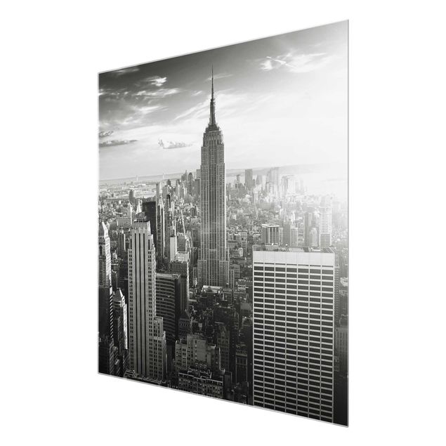 Glasbild - Manhattan Skyline - Quadrat 1:1
