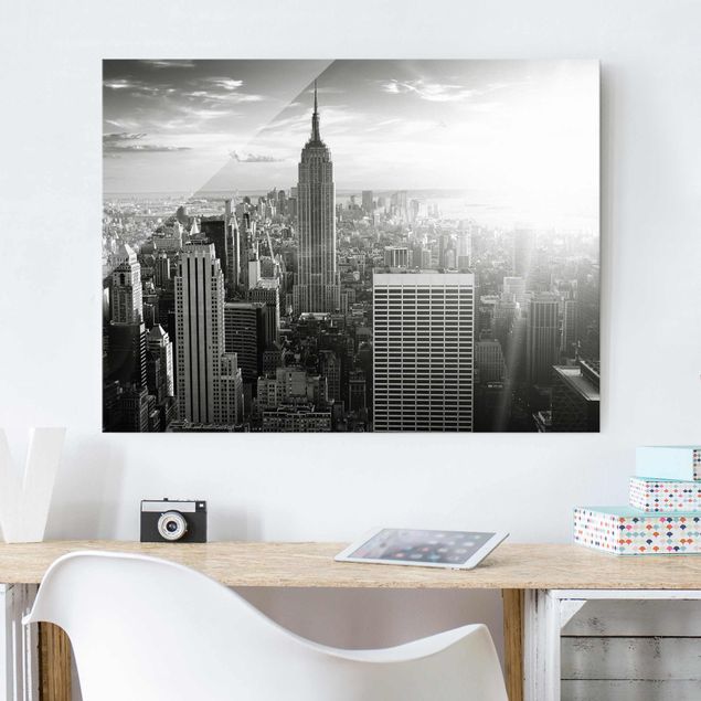 Glasbild New York Manhattan Skyline