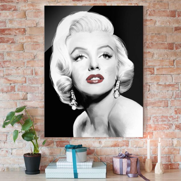 Glasbilder XXL Marilyn mit Ohrschmuck