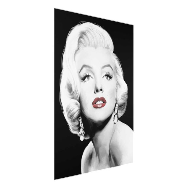 Glasbilder Marilyn mit Ohrschmuck