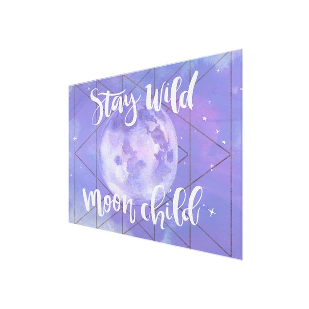 Glasbild - Mond-Kind - Stay wild - Querformat 3:4