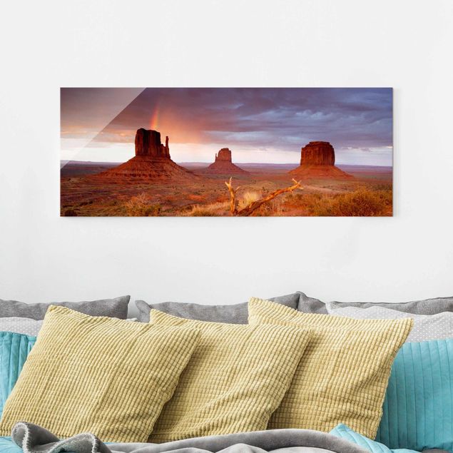 XXL Glasbilder Monument Valley bei Sonnenuntergang