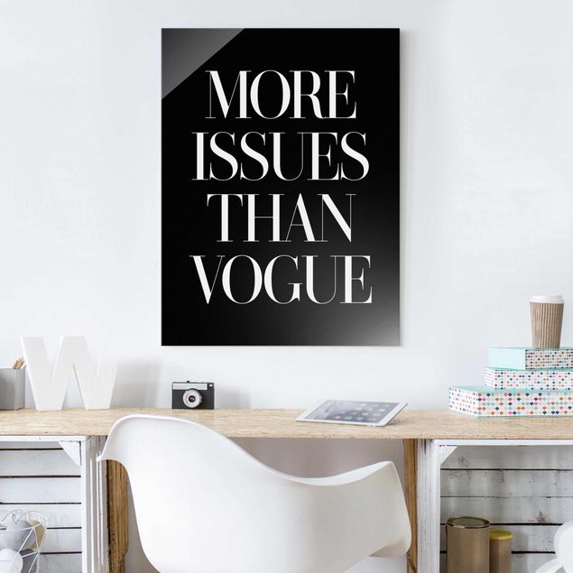 Glasbild schwarz-weiß More issues than Vogue
