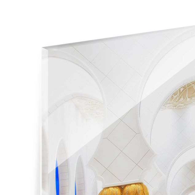 Glasbild - Moschee in Gold - Quadrat 1:1