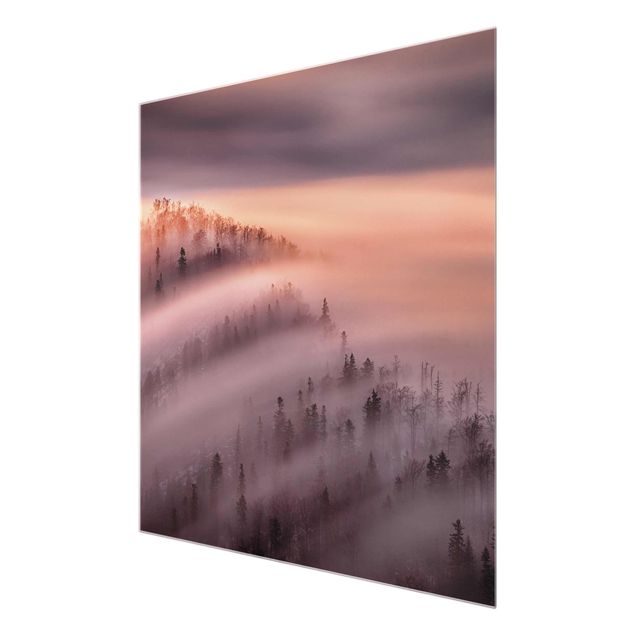 Glasbild - Nebelflut - Quadrat 1:1