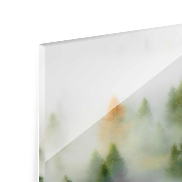 Glasbild - Nebelwald im Herbst - Querformat 3:4