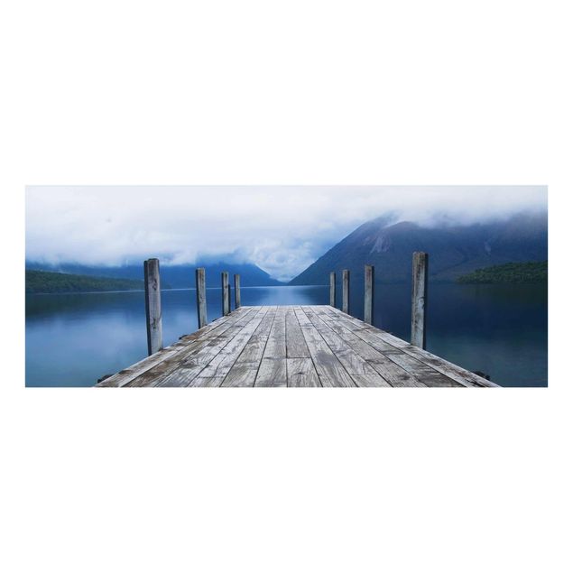 Glasbild - Nelson Lakes National Park Neuseeland - Panorama Quer