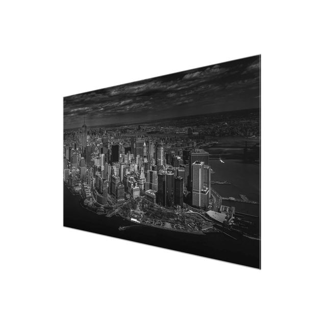 Bilder auf Glas New York - Manhattan aus der Luft