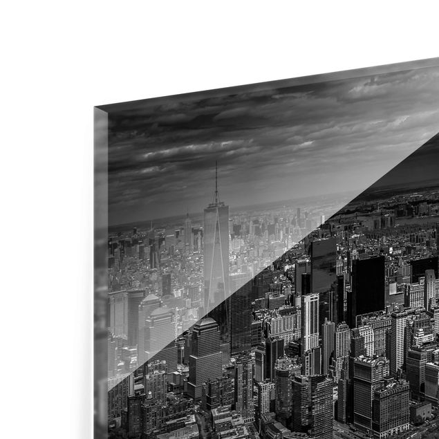 Glasbild - New York - Manhattan aus der Luft - Querformat 2:3