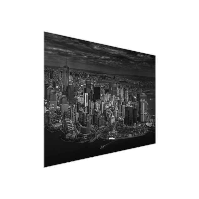 Glasbilder Städte New York - Manhattan aus der Luft