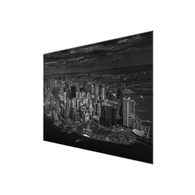 Glas Wandbilder New York - Manhattan aus der Luft