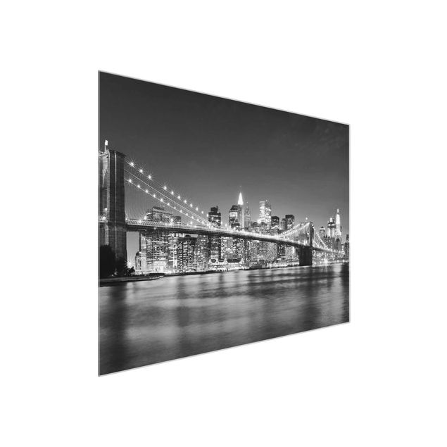 Glasbild - Nighttime Manhattan Bridge II - Quer 4:3