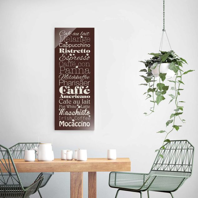Wandbilder Kaffeespezialitäten Braun