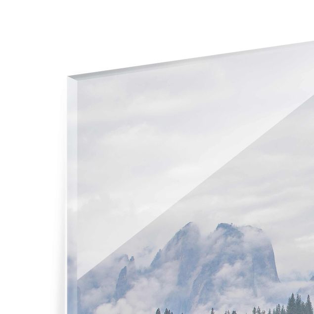 Glasbild - Rehe in den Bergen - Quadrat 1:1
