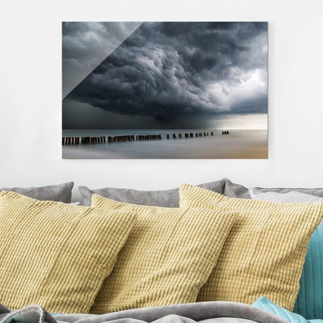 XXL Glasbilder Sturmwolken über der Ostsee