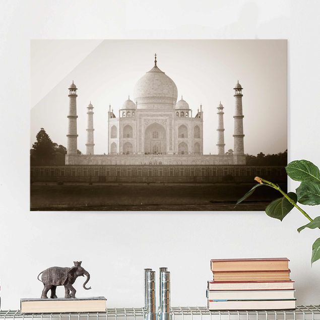 Glas Wandbilder XXL Taj Mahal