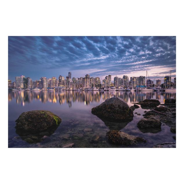 Glasbild - Vancouver im Sonnenuntergang - Quer 3:2