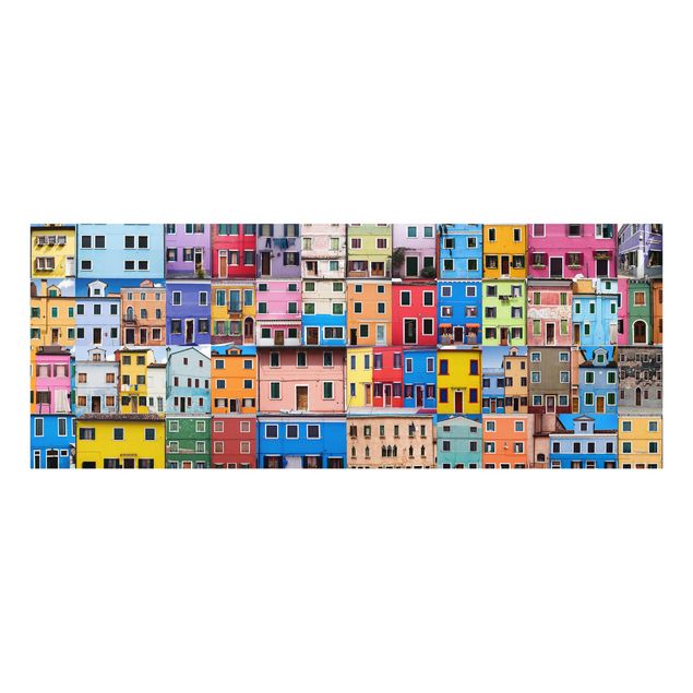Glasbild - Venezianische Häuser - Panorama Quer