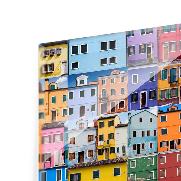 Glasbild - Venezianische Häuser - Panorama Quer