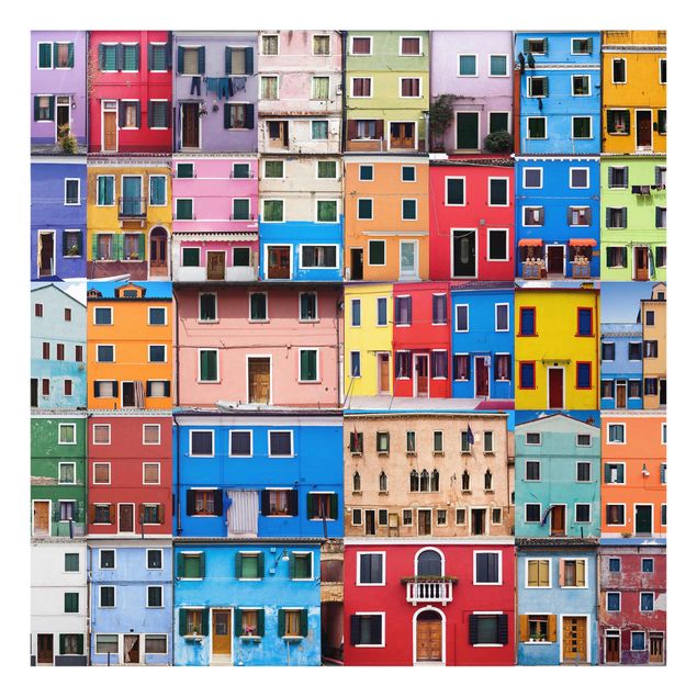 Glasbild - Venezianische Häuser - Quadrat 1:1