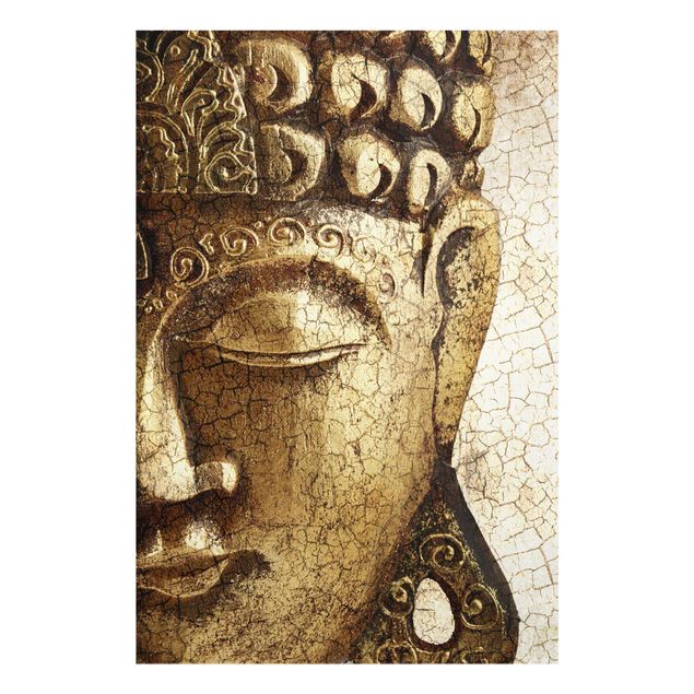 Glasbild Buddha - Vintage Buddha - Buddha Bild Hoch 2:3