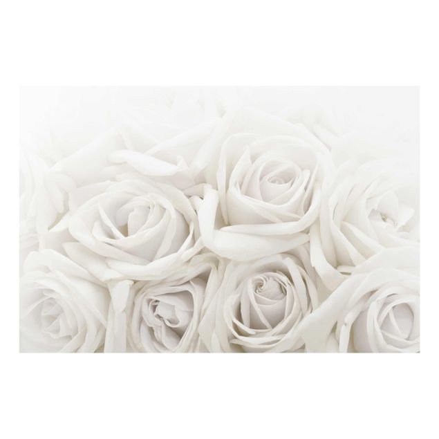 Glasbild - Wedding Roses - Quer 3:2 - Blumenbild Glas