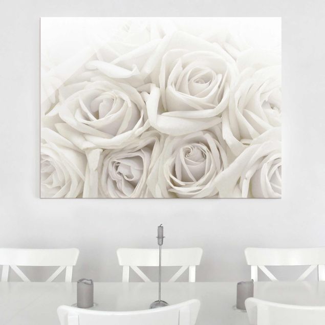 XXL Glasbilder Wedding Roses