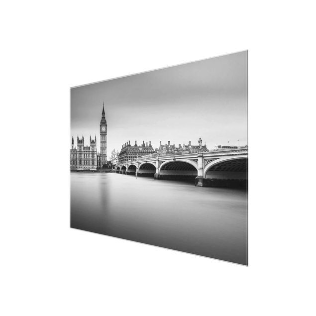 Glasbild - Westminster Brücke und Big Ben - Querformat 3:4