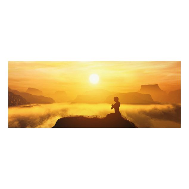 Glasbild - Yoga Meditation - Panorama Quer
