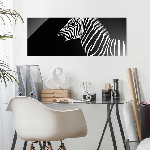 Glasbilder Tiere Zebra Safari Art