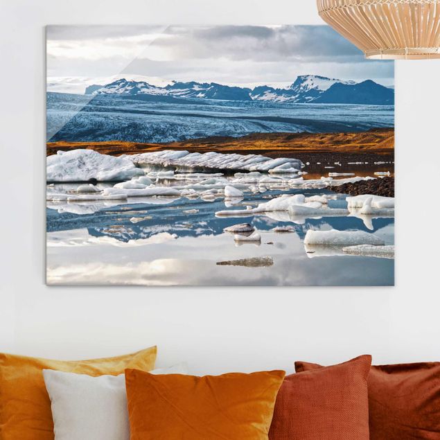 XXL Glasbilder Gletscherlagune