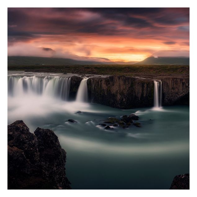 Fototapete selbstklebend Goðafoss Wasserfall in Island