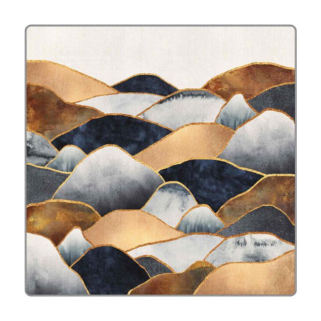 Teppich - Goldene Berge Aquarell