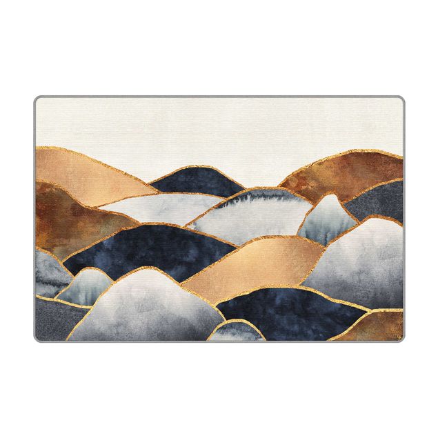 Teppich - Goldene Berge Aquarell