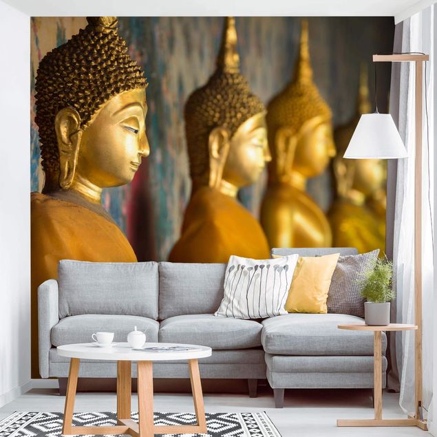 Design Tapeten Goldene Buddha Statuen