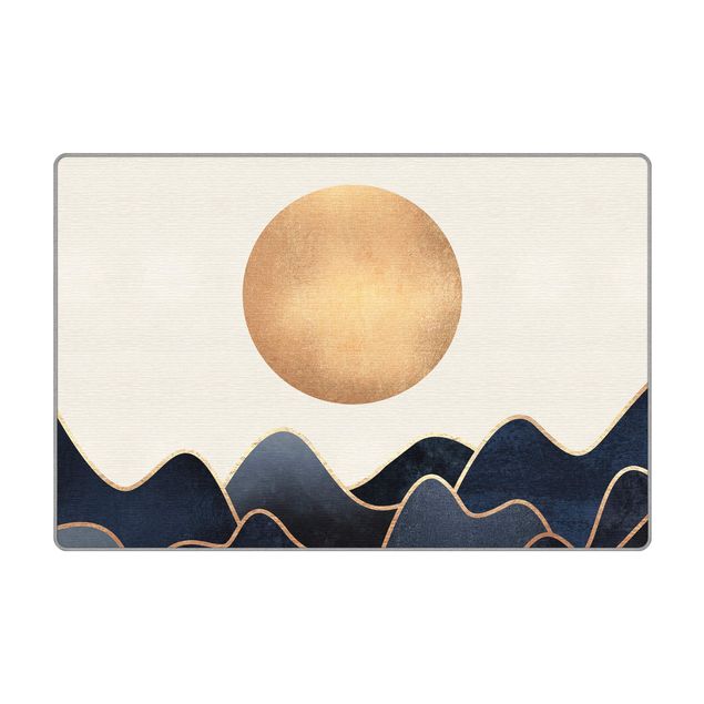 Teppich - Goldene Sonne blaue Wellen