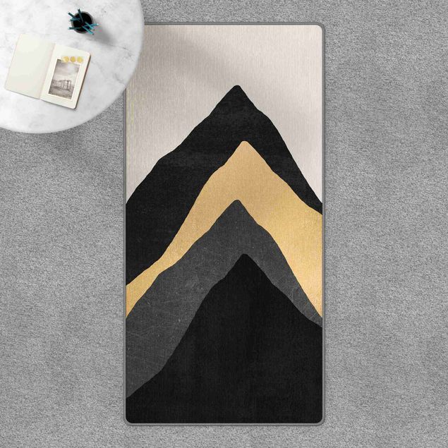 Teppich schwarz-weiß Goldener Berg Schwarz Weiß