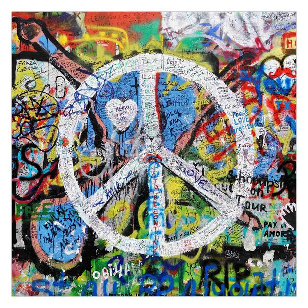 selbstklebende Tapete Graffiti Wall Peace Sign