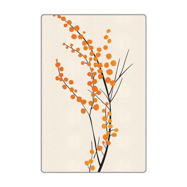 Teppich - Grafische Pflanzenwelt - Beeren Orange