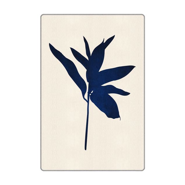 Teppich - Grafische Pflanzenwelt - Blau