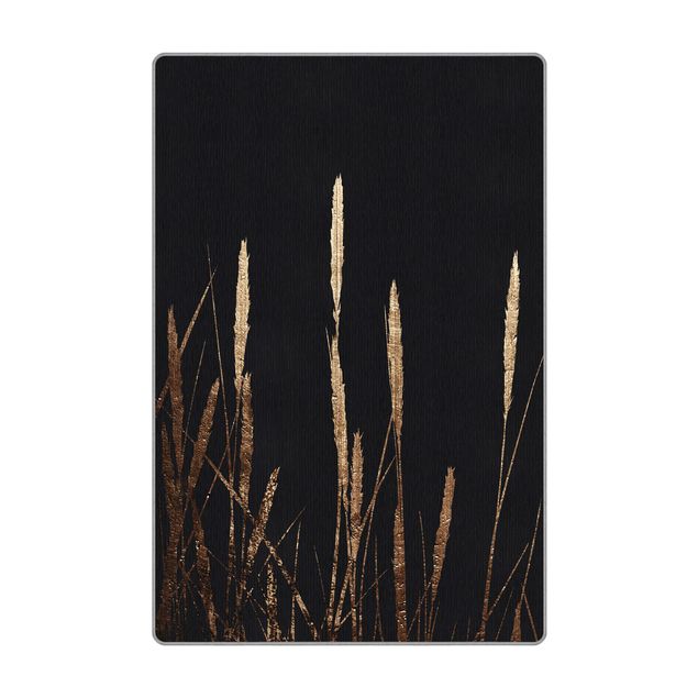 Teppich - Grafische Pflanzenwelt - Goldenes Schilf