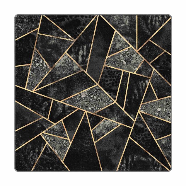 Teppich - Graue Dreiecke Gold