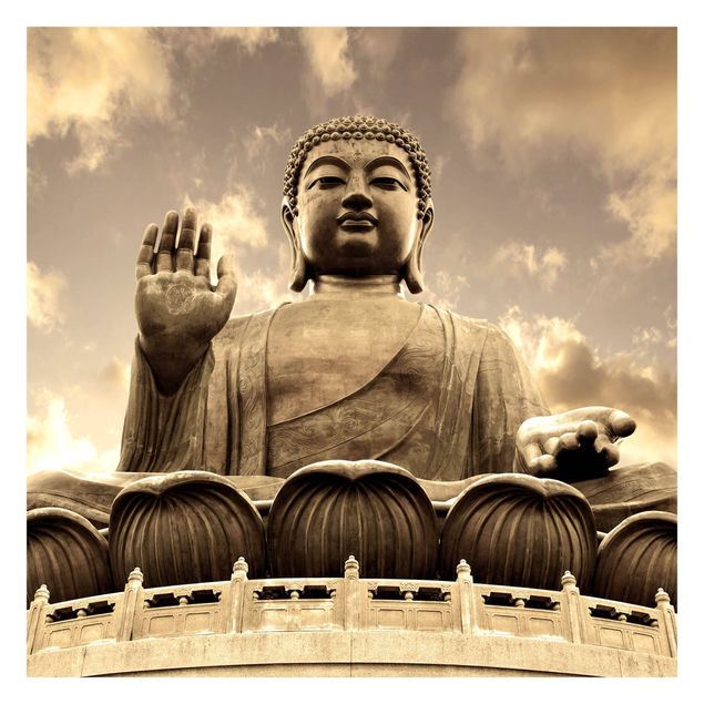 selbstklebende Tapete Großer Buddha Sepia
