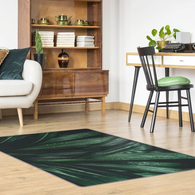 Moderne Teppiche Grüne Palmenblätter