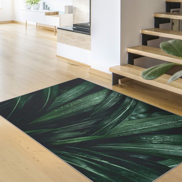 Große Teppiche Grüne Palmenblätter