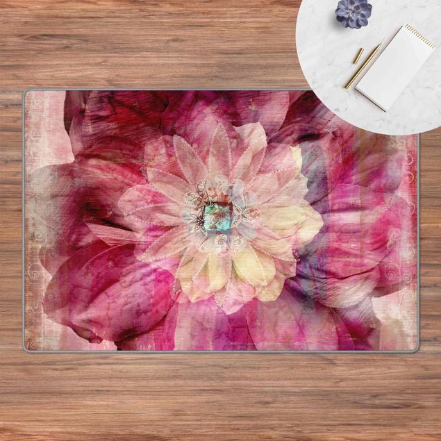 Teppich pink Grunge Flower